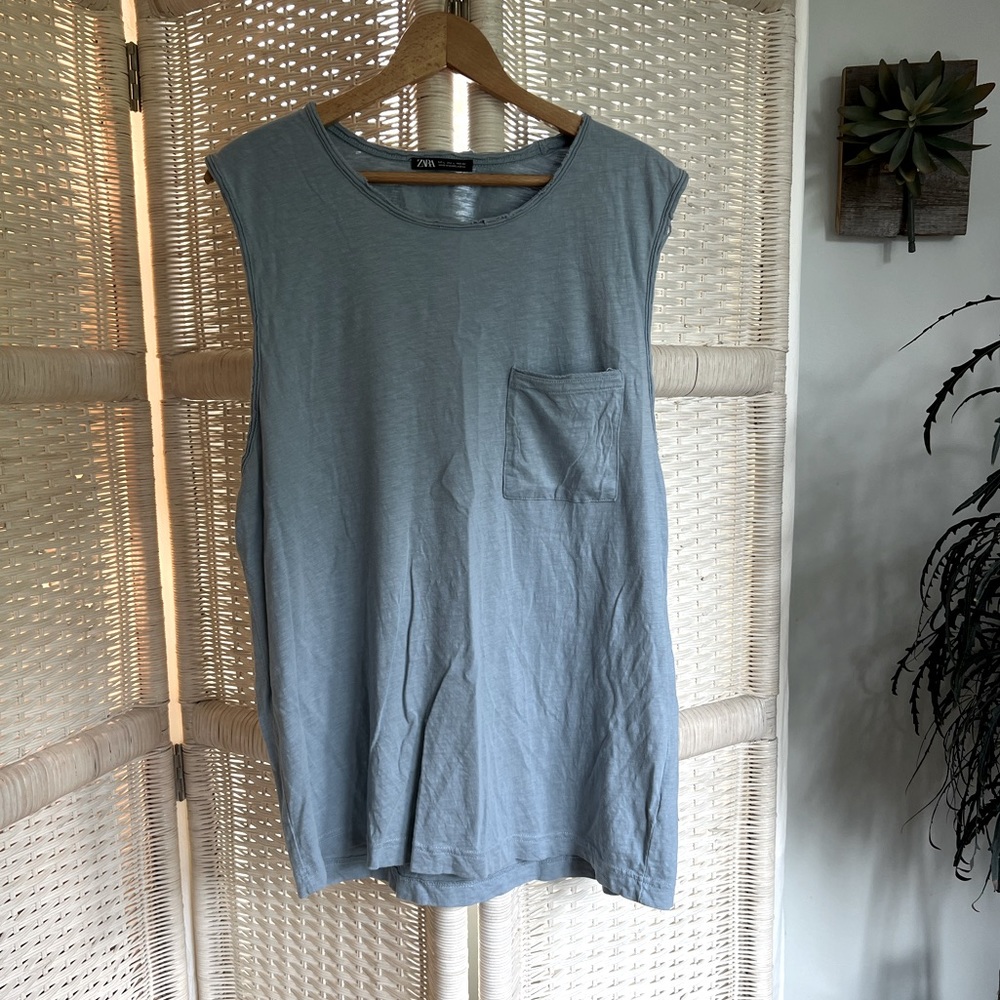 Zara cut off shirt, slight distressed.